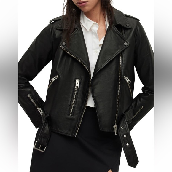 All Saints Balfern Leather Jacket - Picture 1 of 8